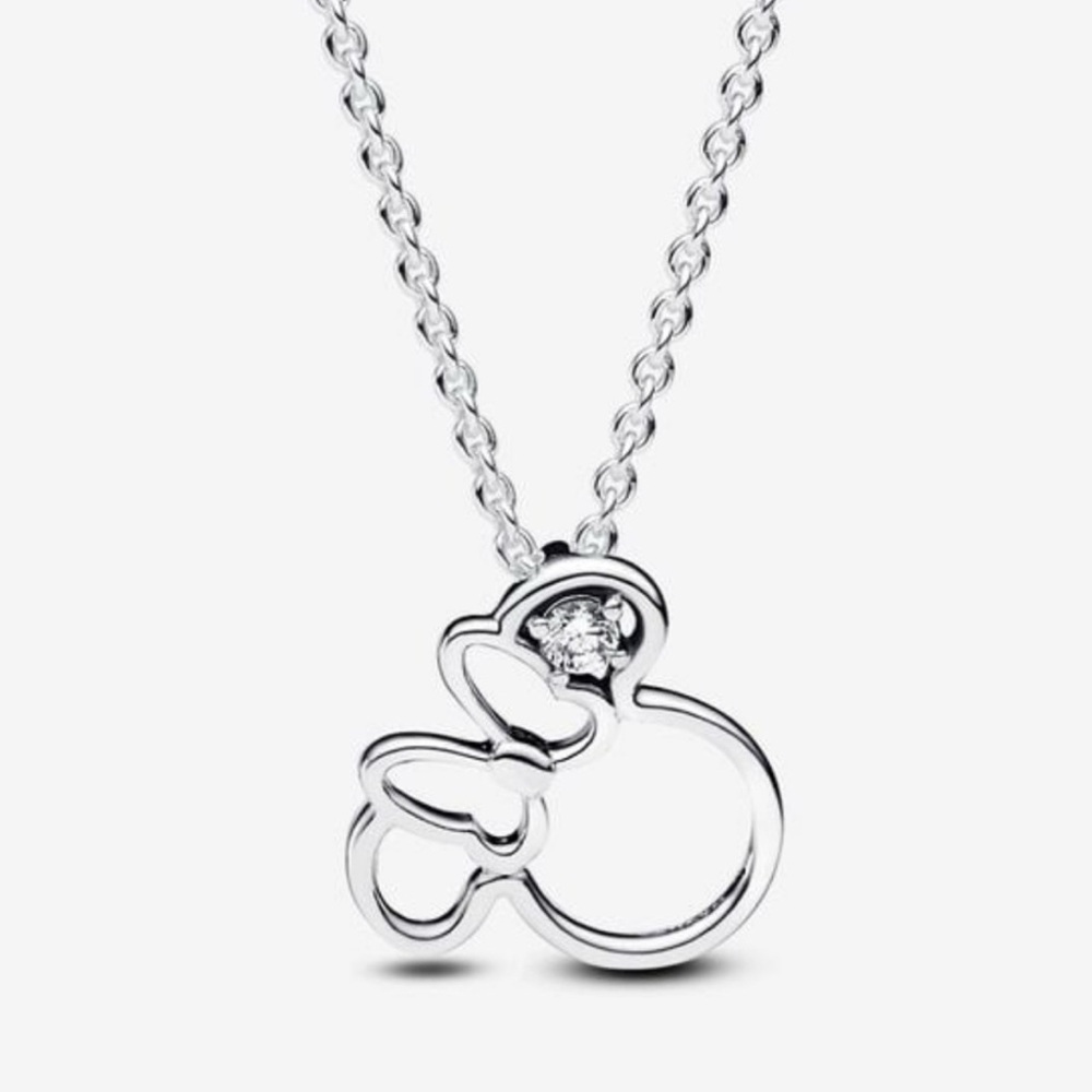 PANDORA‎ + Disney Minnie Mouse Silhouette Collier Necklace w/ Dust Bag NEW
